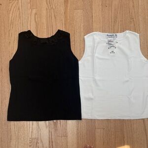 Joseph A Black and White Sleeveless Tops